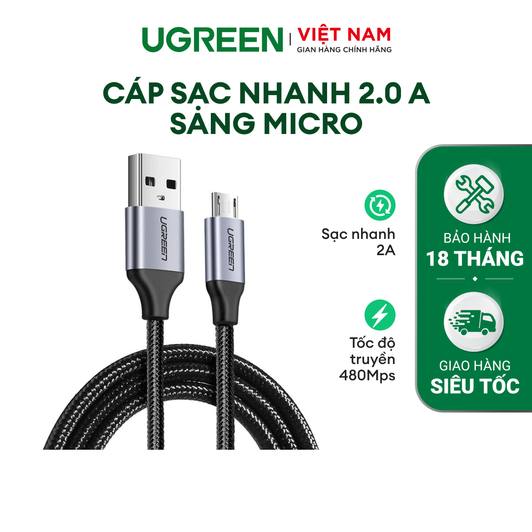 Ugreen micro usb cable 2.4a nylon fast charge usb data cable for samsung xiaomi lg tablet android mobile phone usb charging cord