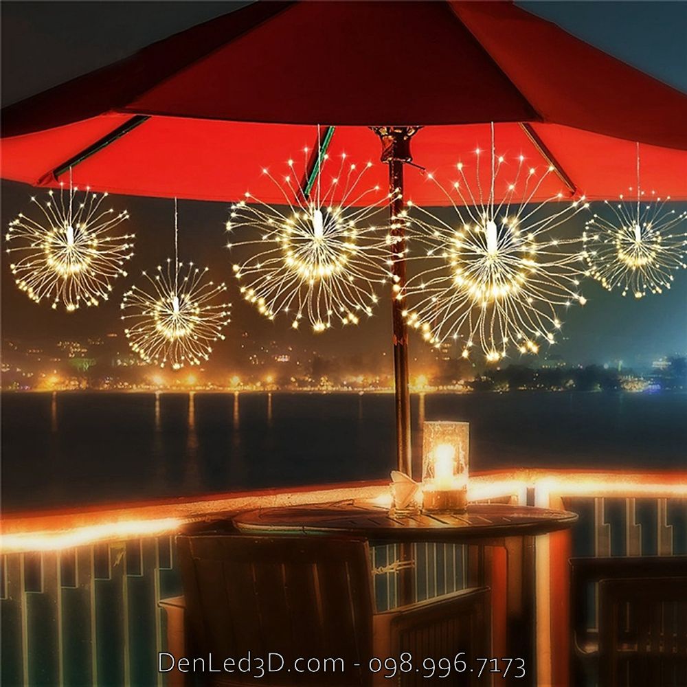 Đèn Led Hiệu Ứng Pháo Hoa 5 Chùm, 3 Mét 500 Led