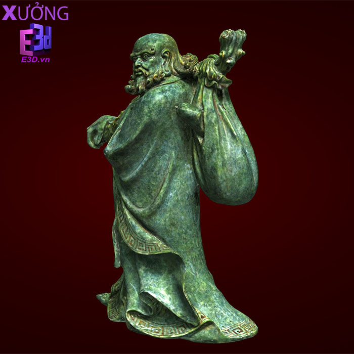 Tượng Bồ Đề Đạt Ma - NK 004( xanh vân đá)