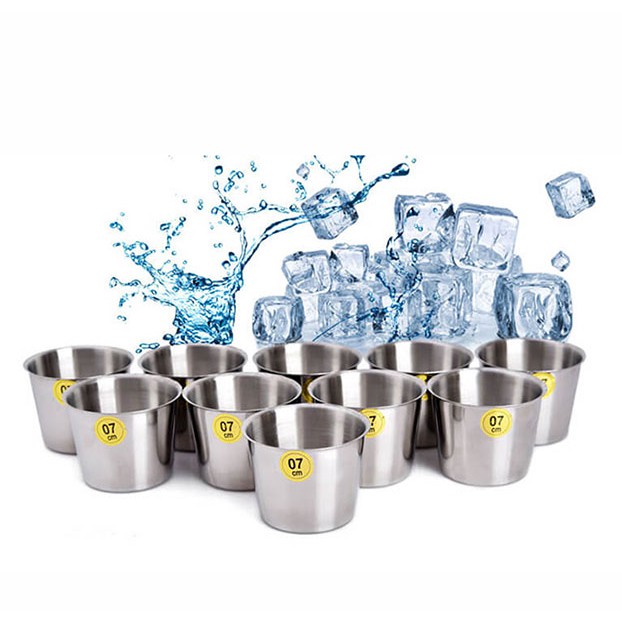 Combo 10 Ly Làm Nước Đá Inox Size 7-8 cm Bền Đẹp