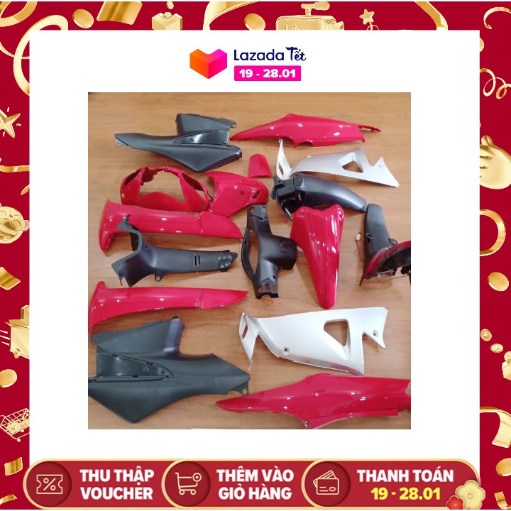 [TẶNG TEM] Dàn áo xe Wave Alpha mới , Wave RS , Wave S100 nhựa ABS nguyên sinh màu ĐỎ CỜ - Có KÈM bộ TEM 3 lớp., hàng đẹp chất lượng tốt