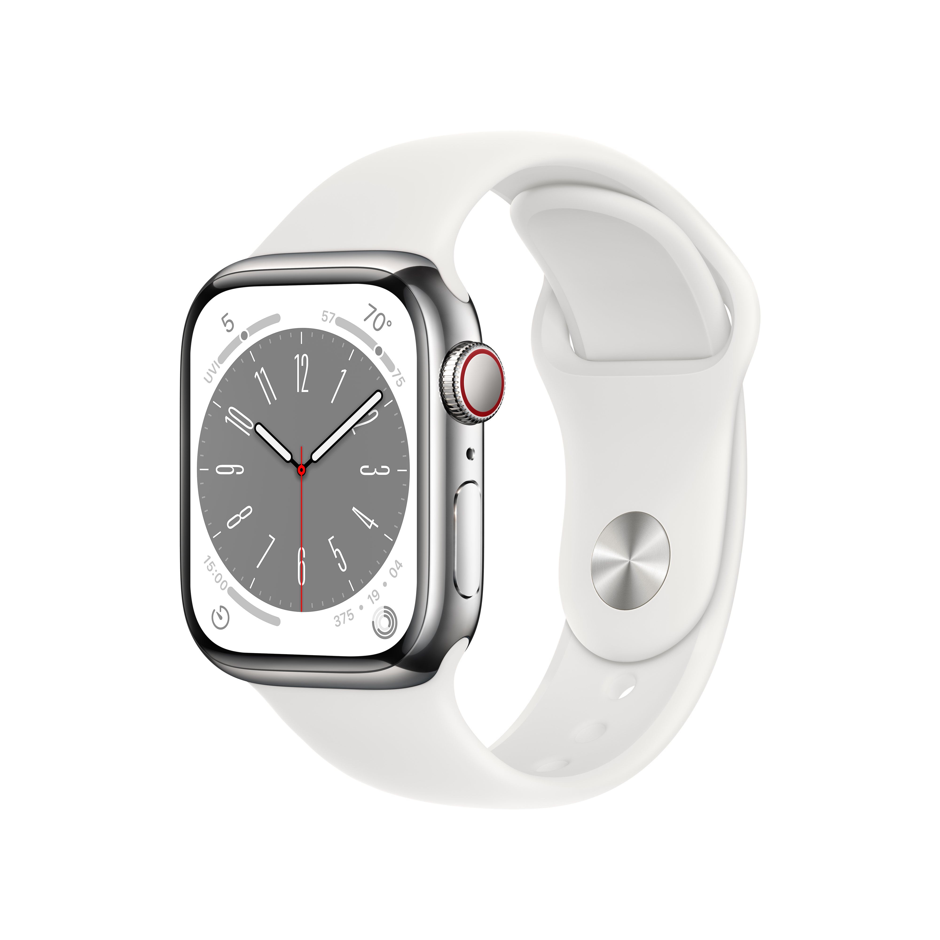 Apple Watch Series 8 GPS + Cellular Viền Thép Với Dây Cao Su - Hàng Chính Hãng