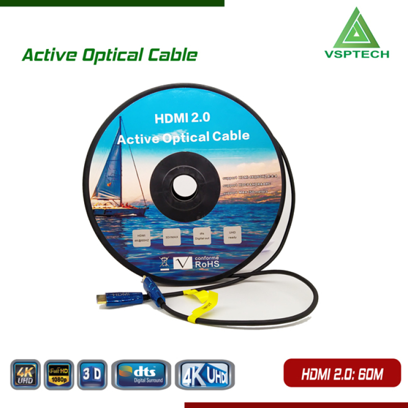 Bảng giá Cáp Active Opticail 4K - 3D HDMI 2.0V - 60m Phong Vũ