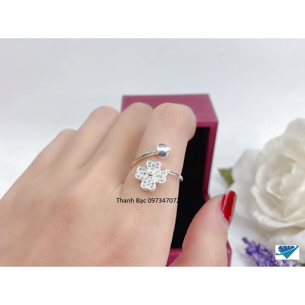 Nhẫn nữ bạc ta tim lá hàng mẫu mới chất