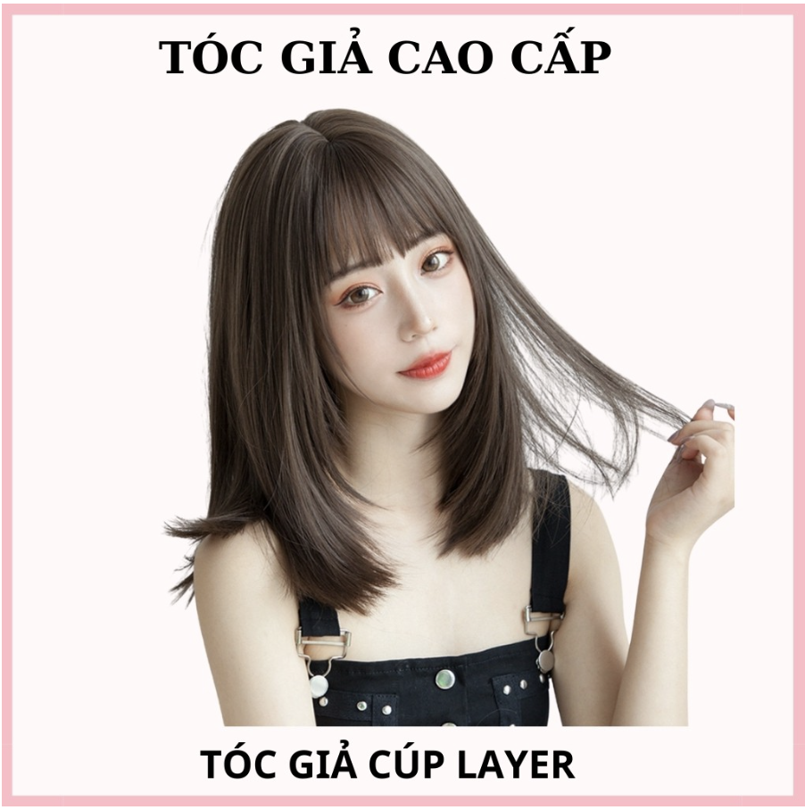[TẶNG LƯỚI] Tóc giả nữ nguyên đầu dáng lửng 40cm - TG33