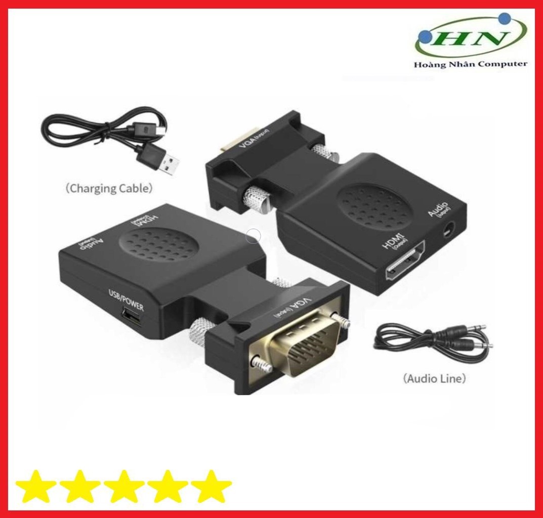 Đầu Chuyển VGA sang HDMI có audio (hộp carton)