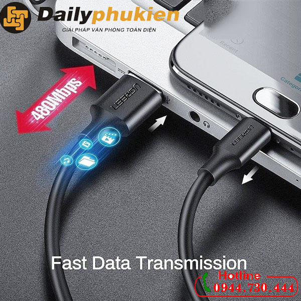 Cáp sạc nhanh điện thoại Micro USB dài 3m UGREEN 60827
