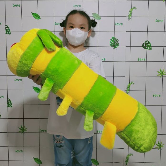 GỐI ÔM HÌNH CON SÂU SIZE LỚN GỐI ÔM SÂU BÔNG DỄ THƯƠNG CHO BÉ 100% GÒN MỊN