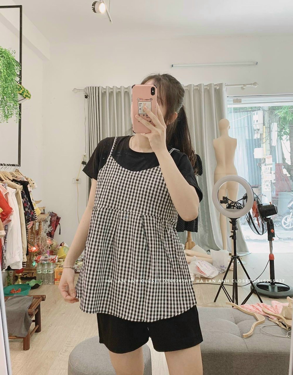 Áo bầu thời trang pha yếm xinh xắn