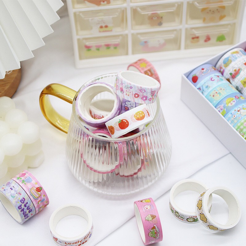 Cuộn băng keo dán washi tep trang trí sổ