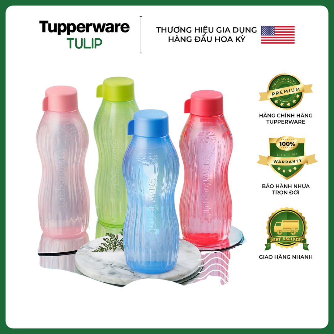 BÌNH NƯỚC ECO BOTTLE FREEZERABLE 880ML TUPPERWARE (4 màu) CHÍNH HÃNG 100%