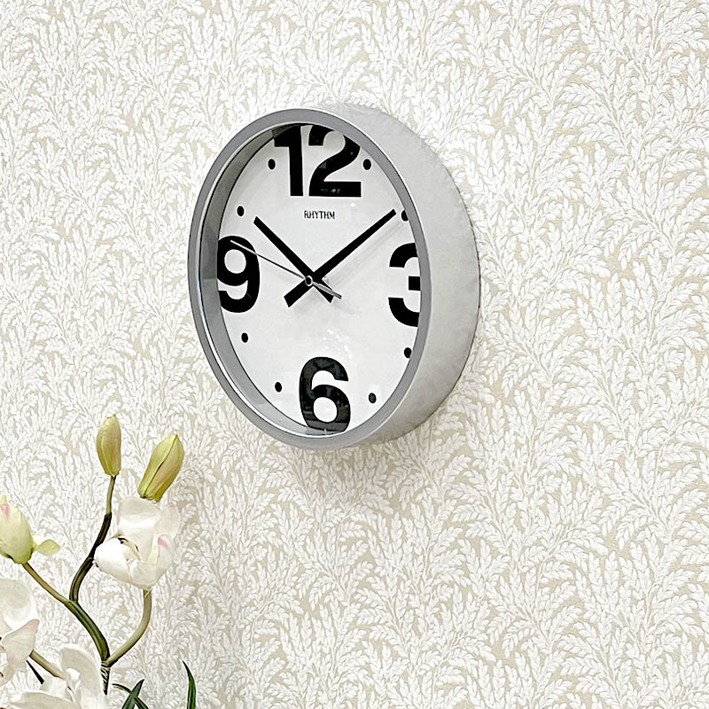 Đồng hồ treo tường Rhythm CMG471NR66 Basic Wall Clocks (Bạc)