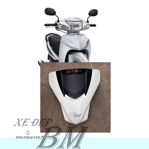Mặt nạ 2 tầng wave 110 trắng đen nhám