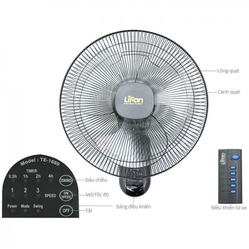 QUẠT TREO TƯỜNG LIFAN TE-1689 (CÓ REMOTE)