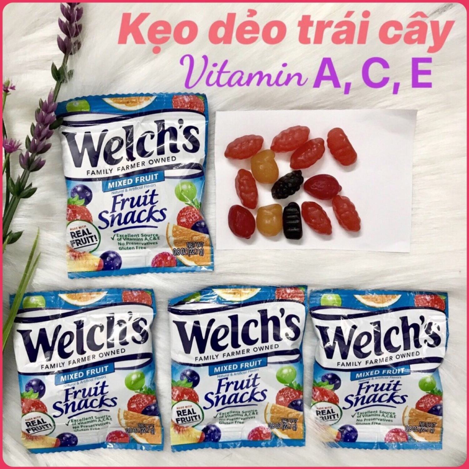 (Tách Lẻ) Kẹo Dẻo Welchs của Mỹ