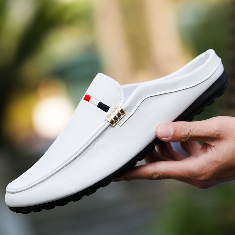 Giày sục da nam trắng Zappos GSD01