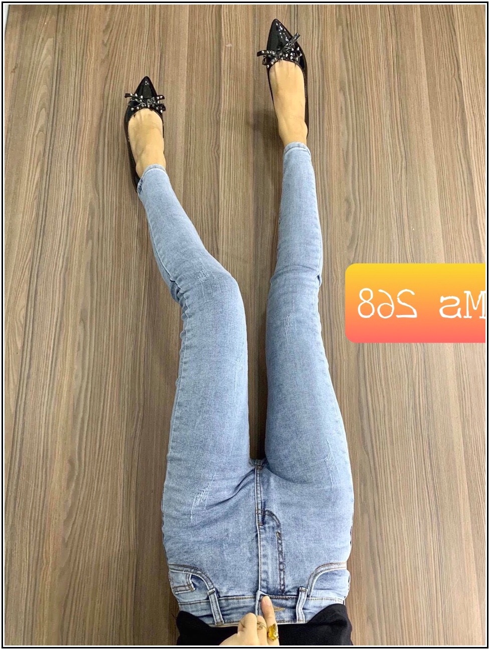 quần jean nữ xanh nhạt lưng cao 1045-1-1