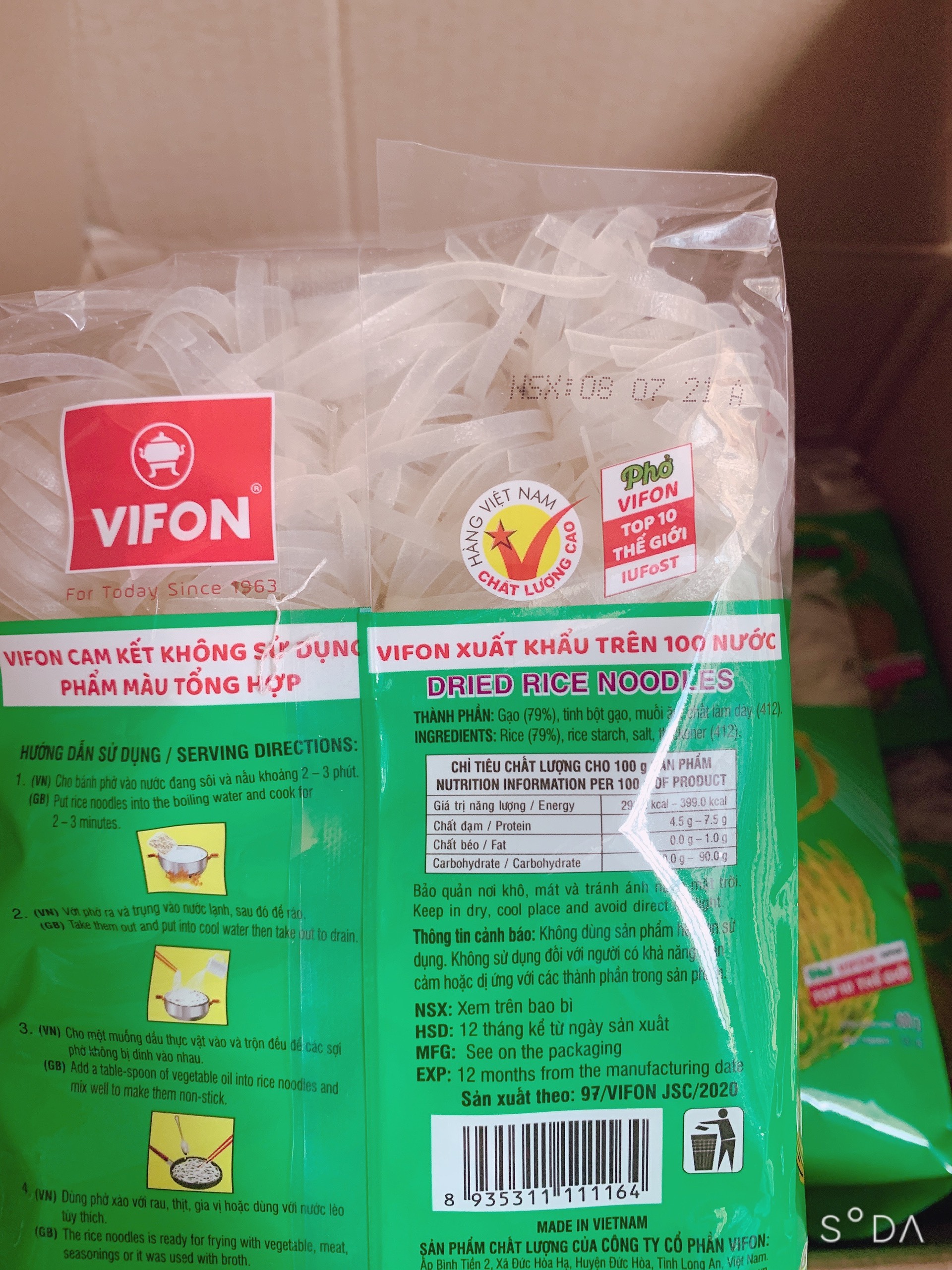 Combo 2 Bánh Phở Khô Bông Lúa Vàng Vifon 400g