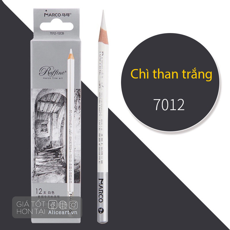 Chì than Marco Raffine Đen, Trắng cây lẻ - Sale