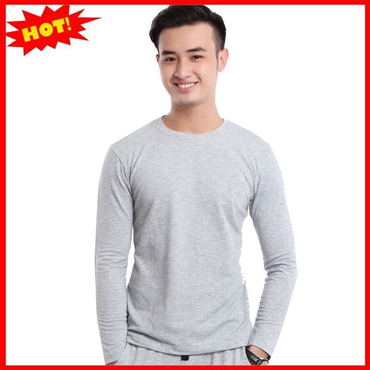 Áo thun nữ và nam tay dài vải mịn nhiều màu giữ nhiệt phom xuông