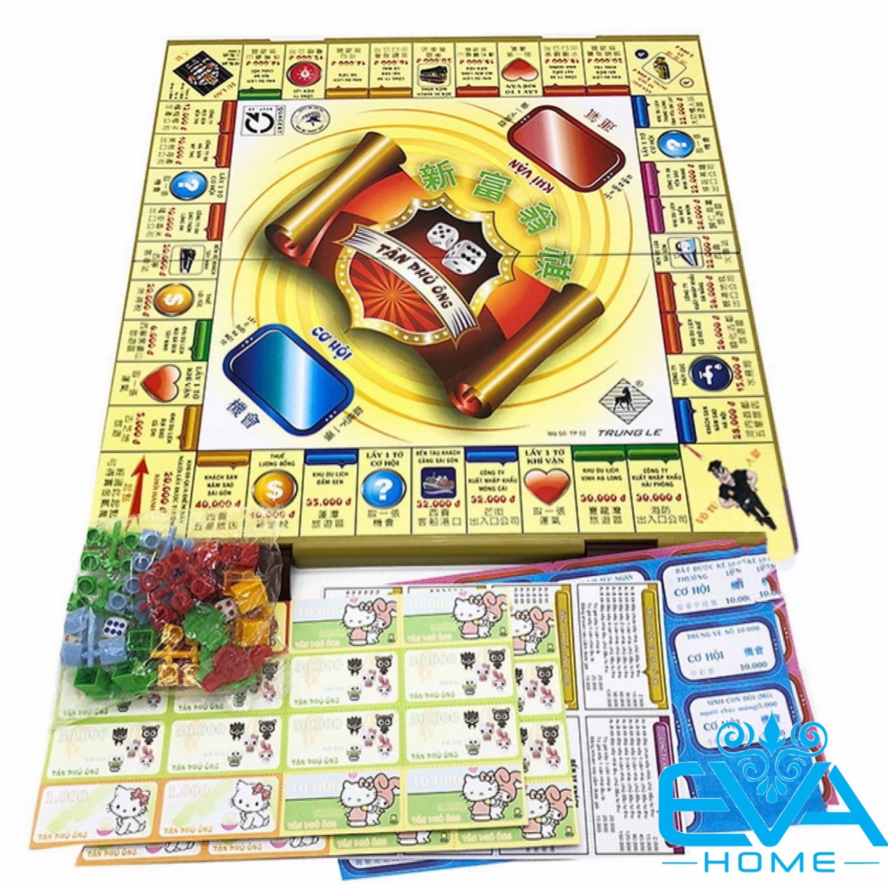 Bộ Đồ Chơi Bàn Cờ Tỷ Phú Tân Phú Ông Bằng Nhựa Gấp Cao Cấp M3551