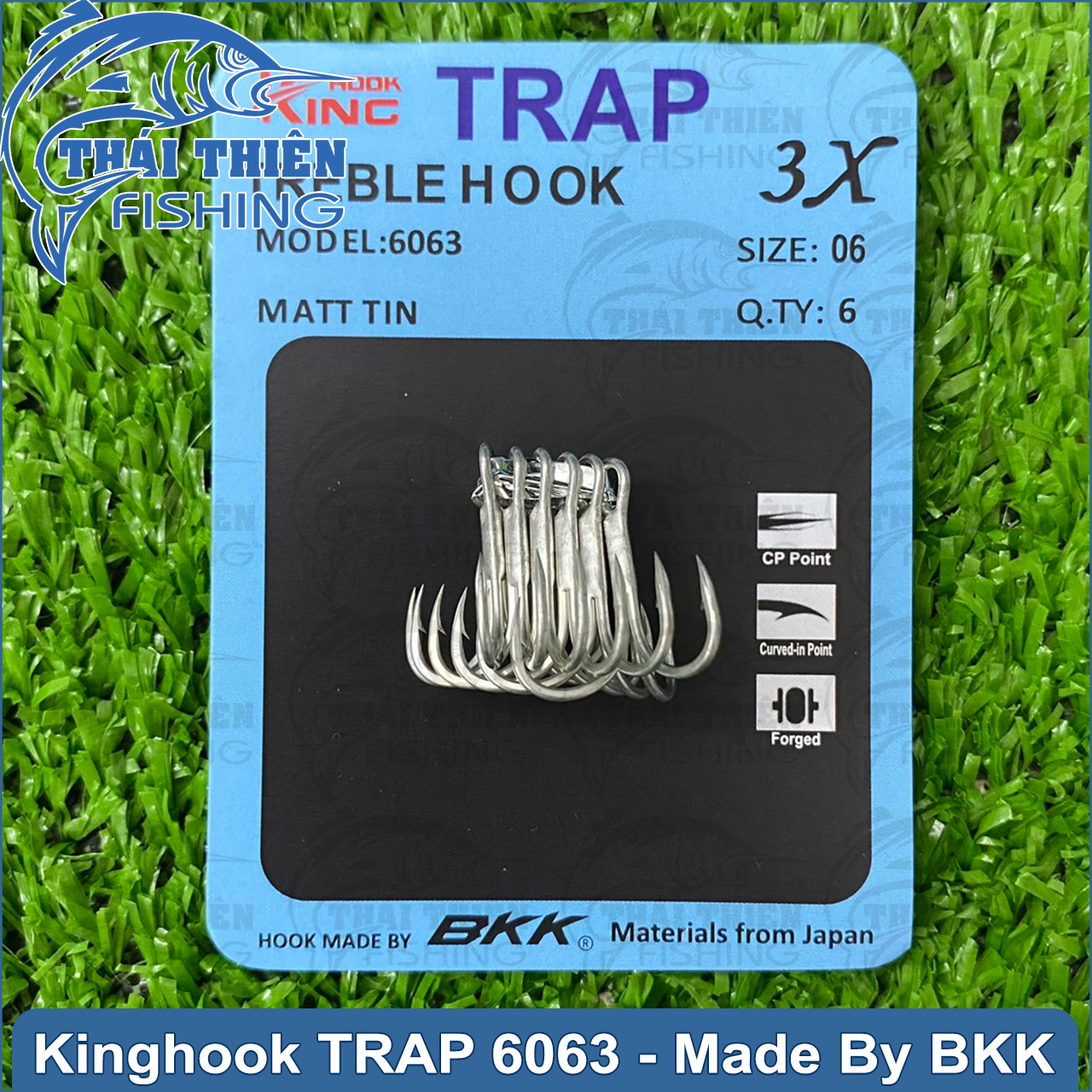 Lưỡi câu cá ba tiêu bkk king hook trap 3x 6063
