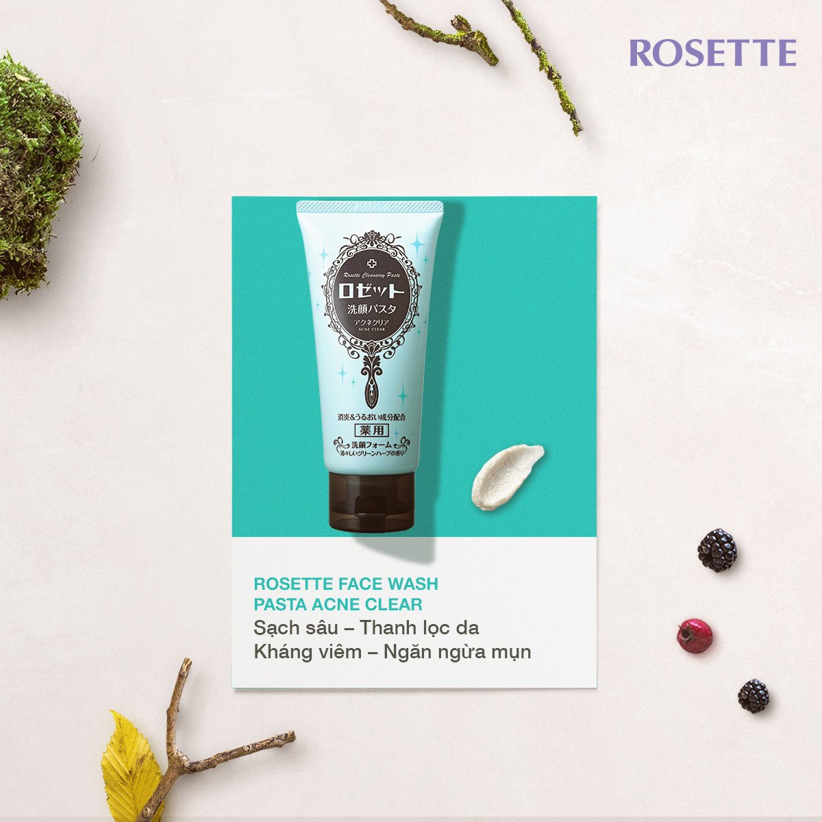 Sữa Rửa Mặt Rosette Face Wash Pasta Acne Clear 120g