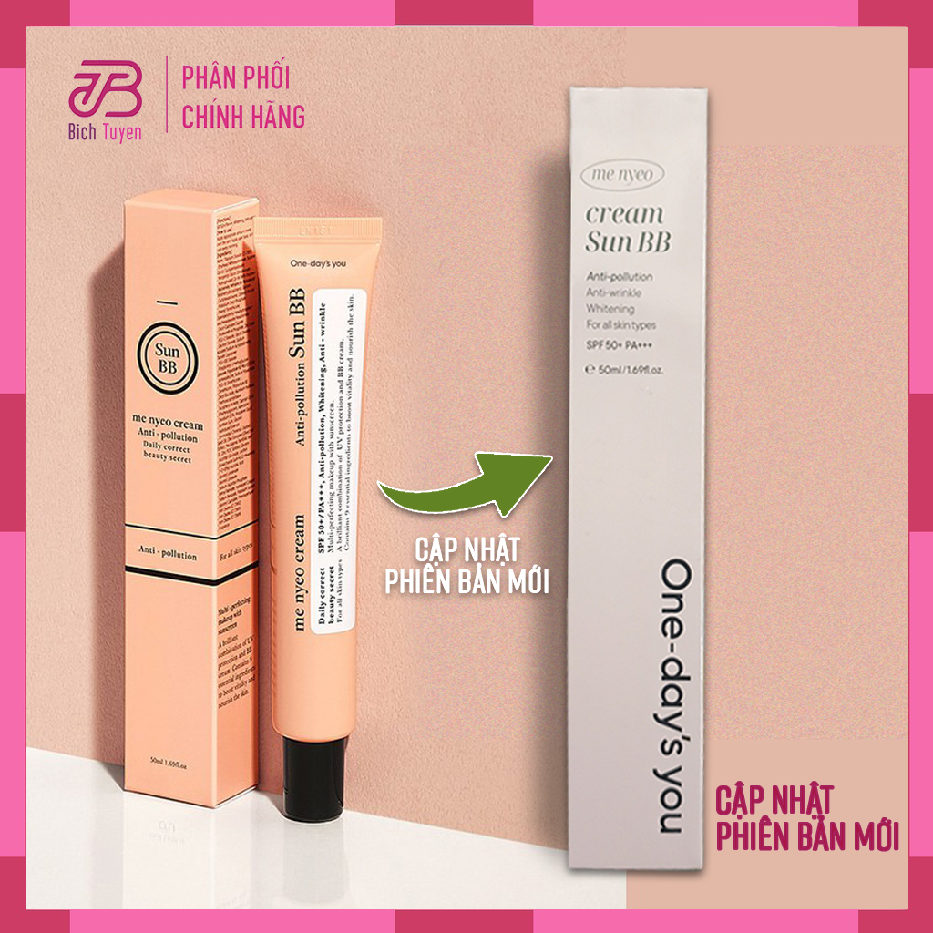 Kem nền chống nắng me nyeo cream anti-pollution sun bb spf50+/pa+++ 50ml