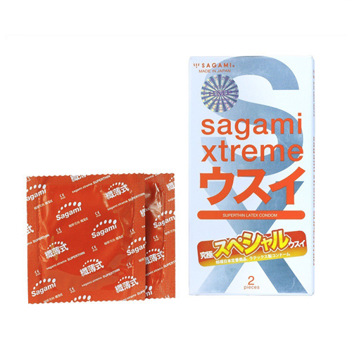 [HCM]Bao cao su siêu mỏng Sagami Super thin (hộp 2 chiếc)- Che Tên