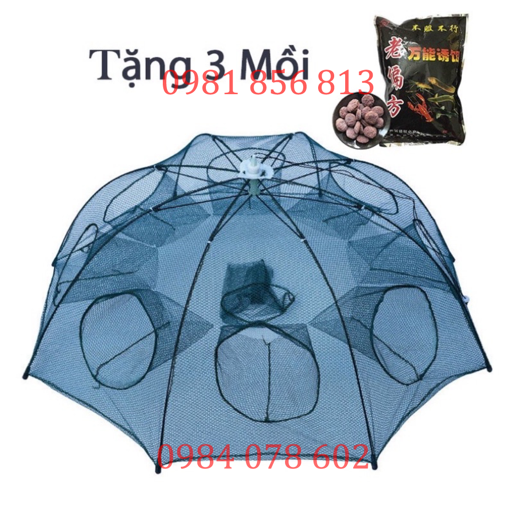Combo 3lồng ô 8cửa +3gói mồi lồng ô bắt lươn cá…