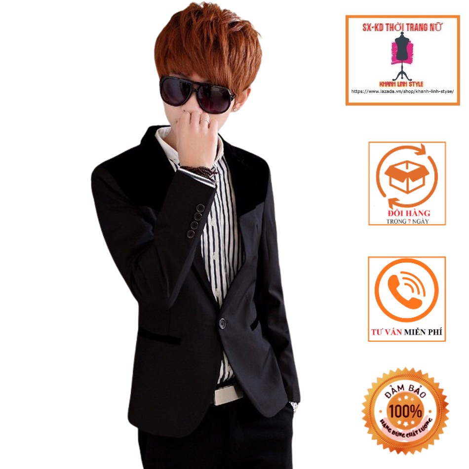 [4.4 Hoàn tiền 15%]Áo vest nam phối nhung cá tính – 0030AK