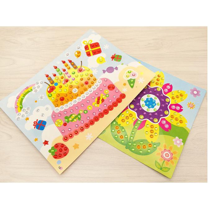 [Hoàn Tiền 10%]Combo 10 Tranh Đính Đá Thủ Công Cho Bé (A5)