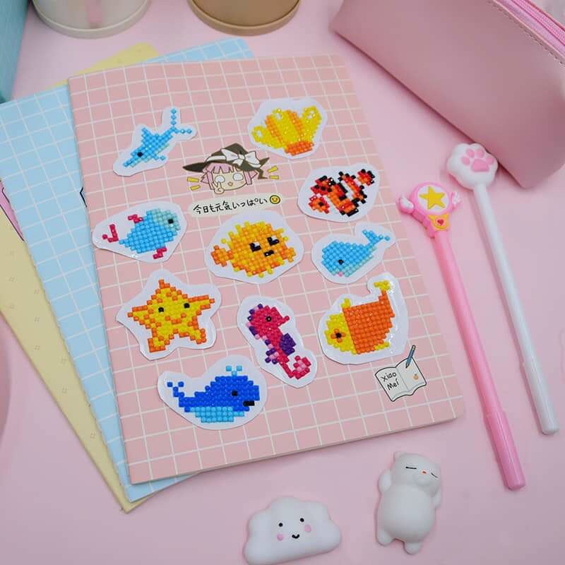 [MUA 2 GIẢM 5%]Tranh đính hạt đá sticker 3D mini siêu hạt dẻ cho bé
