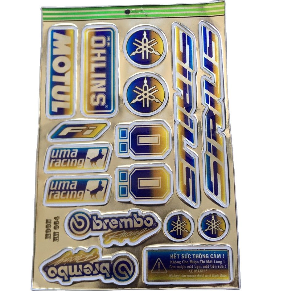 Bộ tem logo, tem crom nhựa nổi dán xe máy SIRIUS (màu titan)