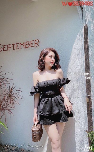 [HCM]Sét áo tay bèo phối váy ngắn