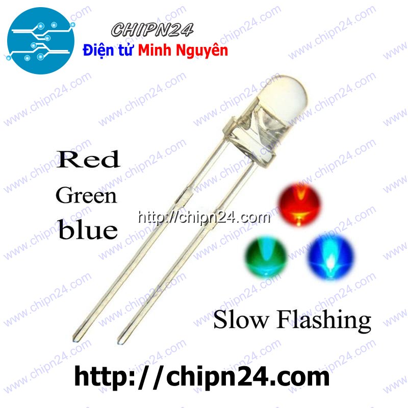 Led 3mm trong 7 màu rgb 2 chân