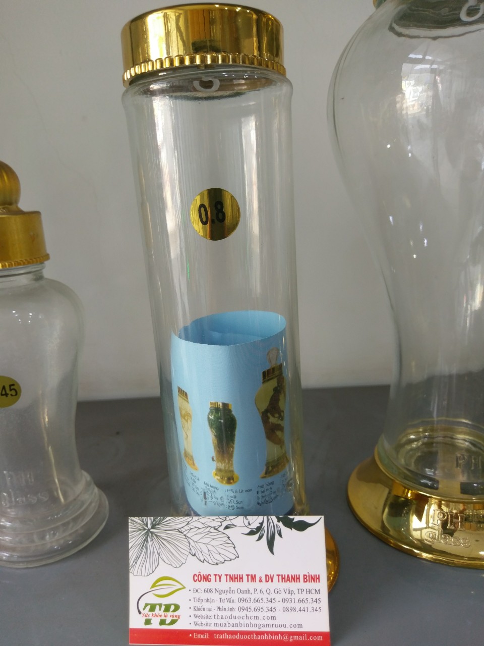 Bình Ngâm sâm Thủy Tinh Cao Cấp 0.8 Lít - Hũ Ngâm Sâm