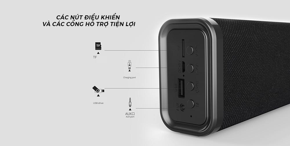 Loa Bluetooth Soundbar Mini Remax RB-M33 Fabric Series (Đen)