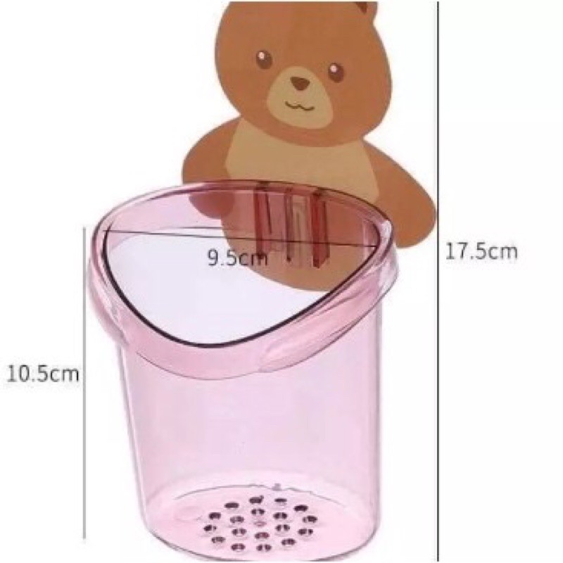Cốc gấu dán tường nhà tắm dễ thương