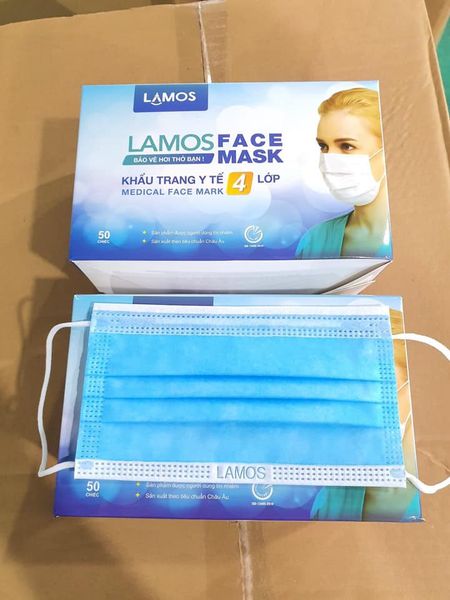 Khẩu trang y tế 4 lớp LAMOS (10c)
