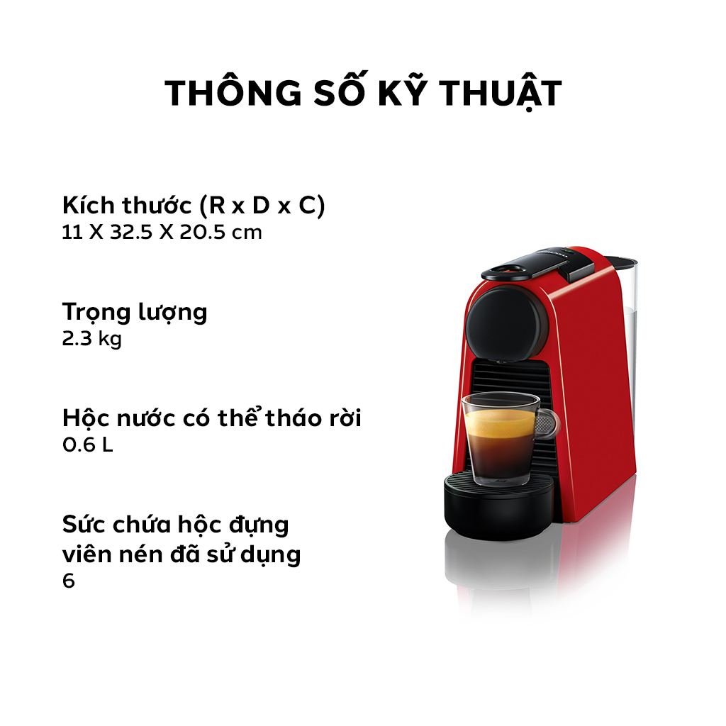 Máy pha cà phê viên nén Nespresso Essenza Mini - Đỏ