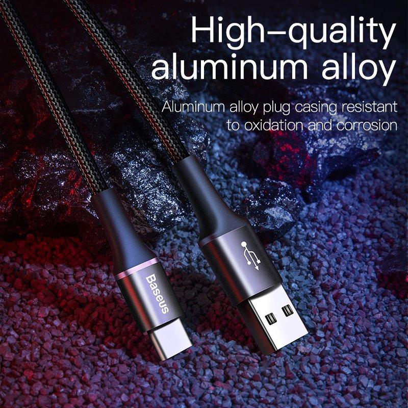 Cáp sạc nhanh Halo Data Type C cho Samsung S8/9 Note 8/9 Huawei Xiaomi (hỗ trợ sạc nhanh Quick Charge 3.0 LED Light indicator)
