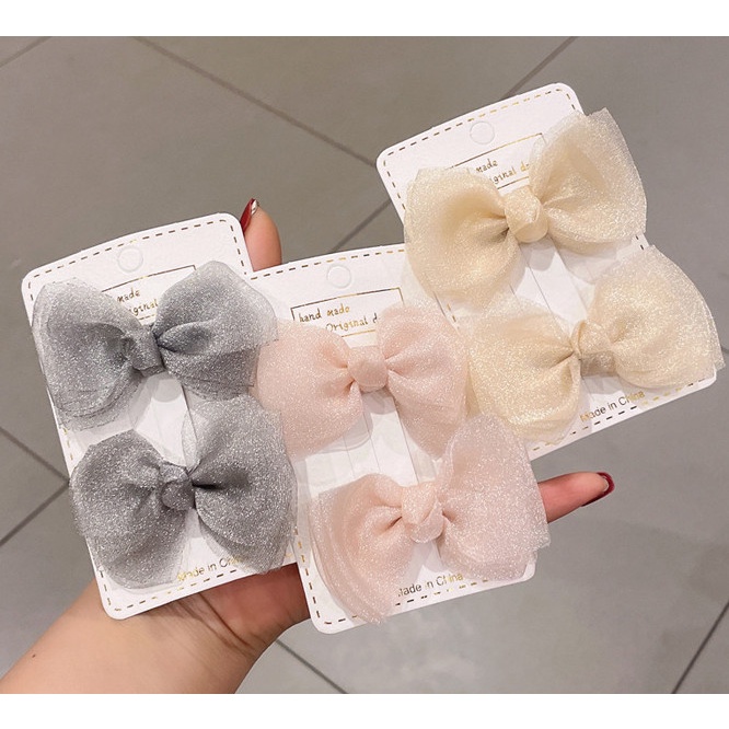 SET 2 KẸP TÓC NƠ CHO BÉ ĐÁNG YÊU THỜI TRANG