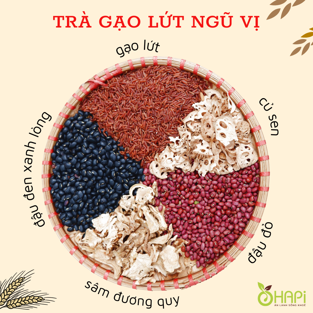 Trà gạo lứt ngũ vị gói 25gr tiện lợi