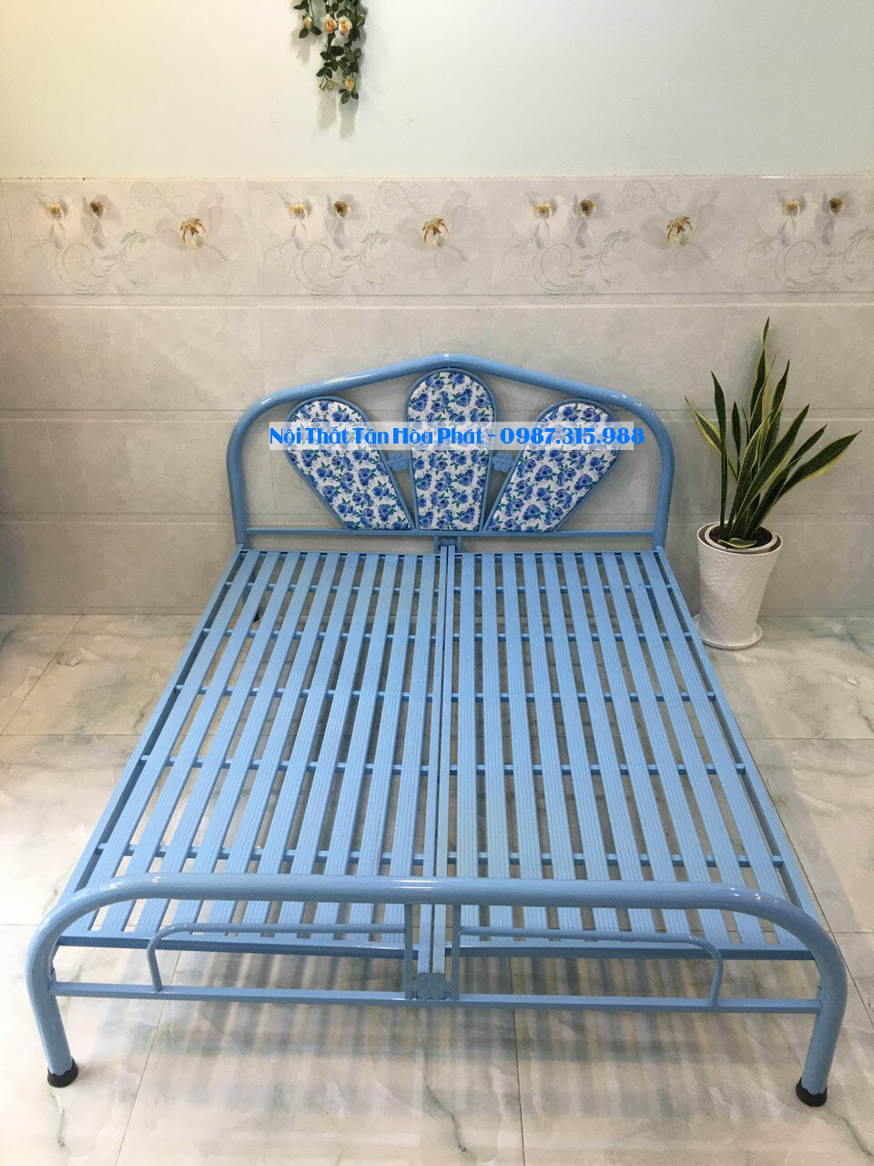 Giường sắt cao cấp 1m6 x 2m Tân Hòa Phát mẫu mới