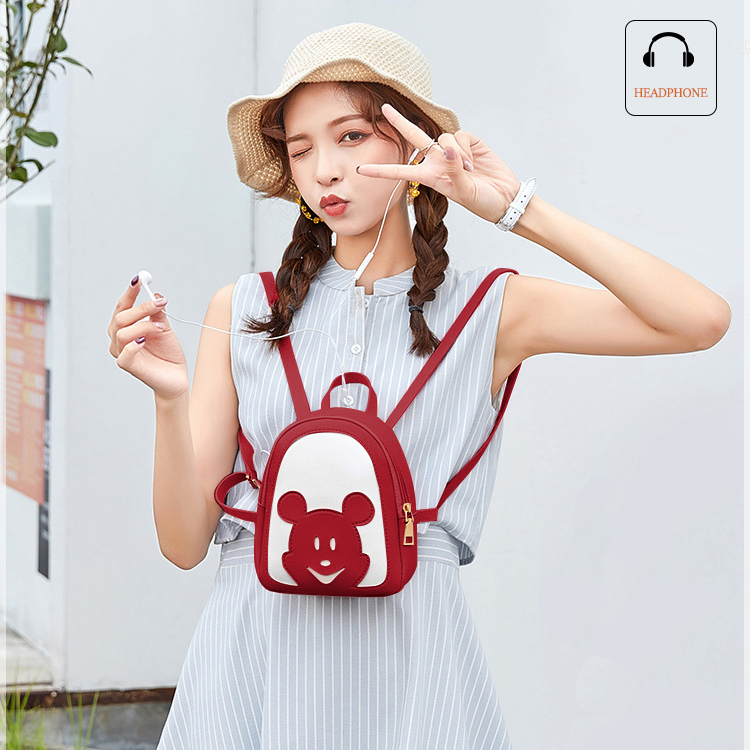 Balo Nữ Hình Chuột Mickey BLMR23 Màu Đỏ