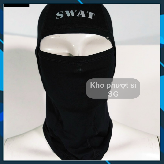 Mũ khăn chùm đầu Ninja M1 Swat Form Thái Lan 3in1 dùng đội Fullface đen trơn - xám xi măng - Khăn trùm đầu đội Fullface đen trơn