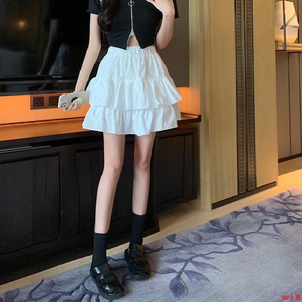 Chân váy xòe bèo nhún 2 tầng thời trang phong cách retro chuẩn Hàn