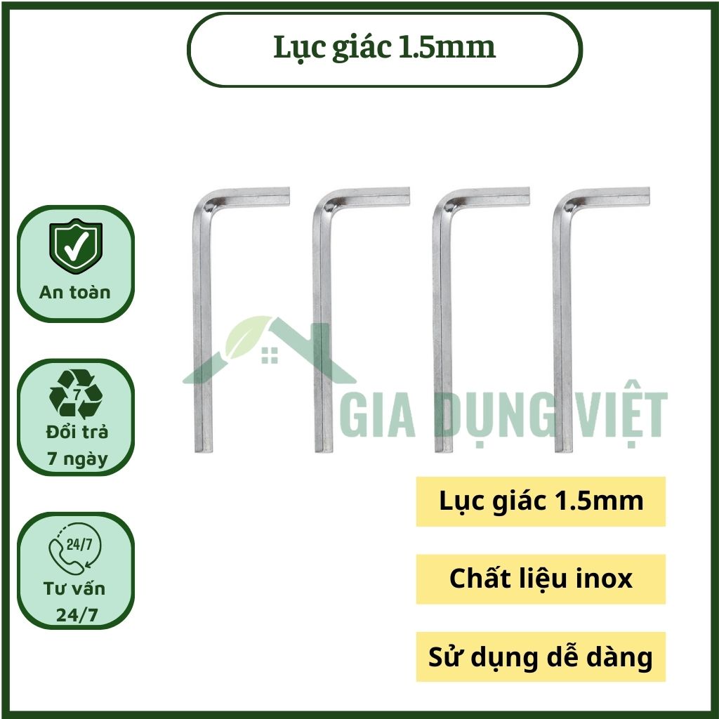 Lục giác mở vòi nước, khóa lục lăng 1.5mm inox - pk131