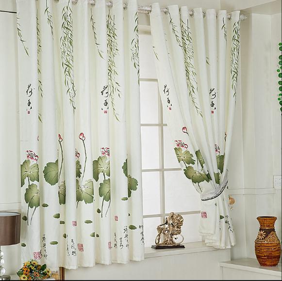 Rèm vải dày treo cửa chống nắng tốt 99% (có sẵn khoen) - 2M CAO họa tiết hoa lá ( giá 1 tấm thẳng )